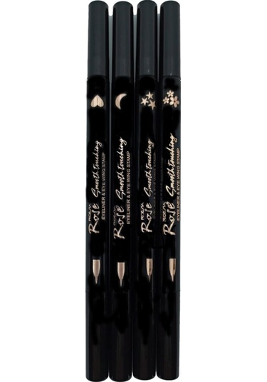 Roesie Rose Çift Taraflı Ay Yıldız Kalp ve Çiçek Desenli Kalem Eyeliner 4'lü