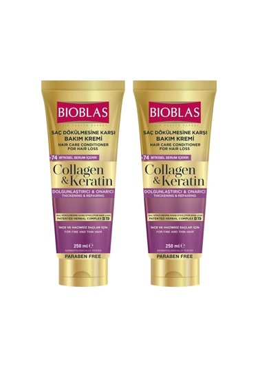 Bioblas Collagen & Keratin Saç Dökülmesine Karşı Saç Kremi 2 x 250 ML