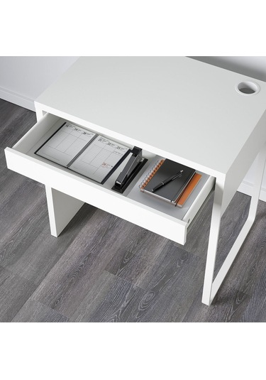 Mıcke Çalışma Masası, Beyaz Renk Meridyendukkan 73x50 Cm Çekmeceli Model