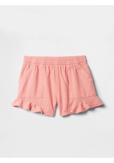 Gap Kız Bebek Fırfırlı Pull-on Twill Şort Pembe-6004 Şeftali