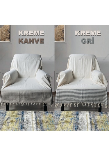 Pamuklu Organik Buldan Tekli Berjer Koltuk Örtüsü 180X150Cm