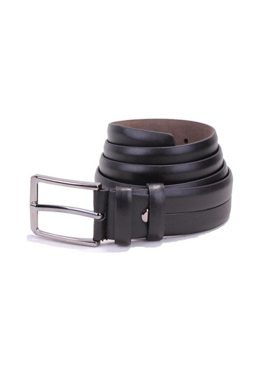 Dagoster Dmk26-304 Siyah 3,5 Cm Suni Deri Erkek Kemer Siyah