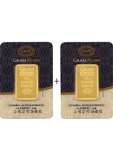 20 Gr (10gr+10gr) Külçe Altın IAR 24 Ayar