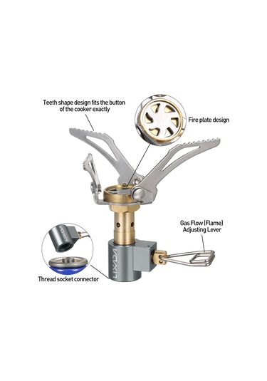 Lixada 45g Süper Hafif Cep Açık Pişirme Brülör Katlanır Kamp Gaz Sobası Gümüş