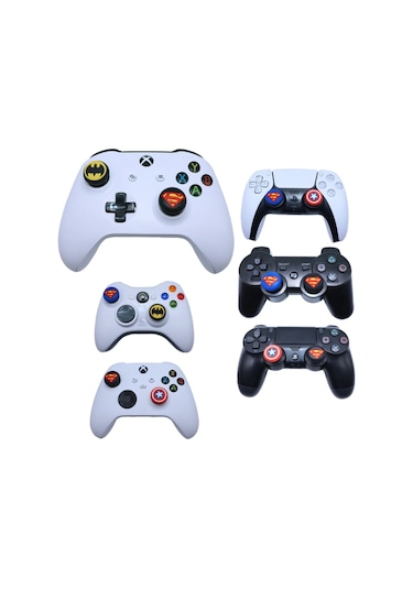 Cafele PS4 - PS5 - Xbox One X/S - Series X - Series S Analog Koruyucu Silikon Pad Black Panter Gri