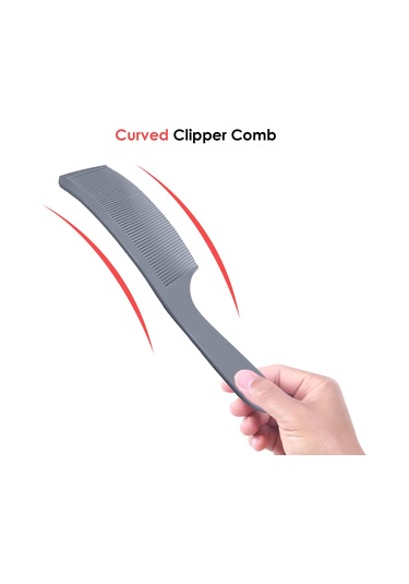 Suntek Berber Stilisti Kavisli Şekillendirici Tarak Düz Gri