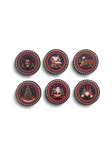 Yılbaşı Bardak Altlığı 6 Adet 9x9