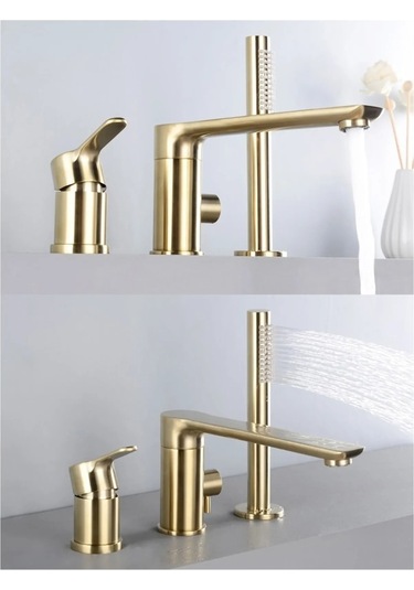 Banyo Bataryası Küvet Jakuzi Duş Seti Ankastre Mat Gold Yeni Ürün Altın