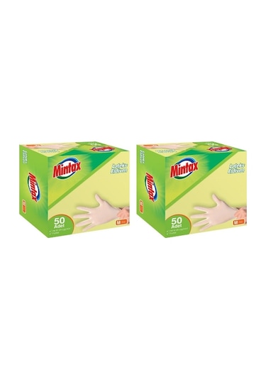 Mintax Lateks Pudralı Eldiven 2 x 50'li