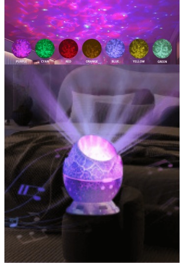 Büro Ev Ofis Hediyesi İçin Bluetoothlu Dinozor Yumurtası Stil Projektörlü Gece Lambası Diğer