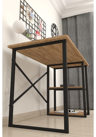 Bofigo 2 Raflı Çalışma Bilgisayar Masası 60 x 120 CM Çam