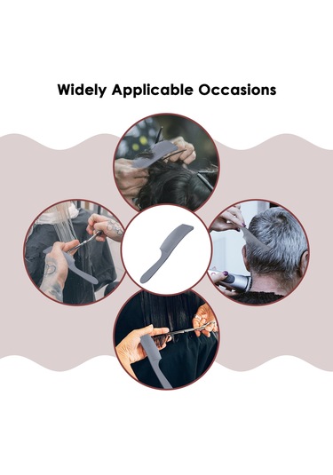 Suntek Berber Stilisti Kavisli Şekillendirici Tarak Düz Gri