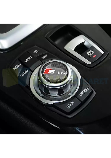 Audi S Line Karbon Logo Joystick Klima Teyp Damla Silikon Sticker 18 X 18 MM-4 Adet