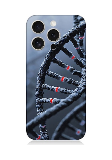 Apple Uyumlu iPhone 15 Pro Max Dna Sarmalı Desenli Silikon Kılıf Silikon