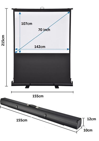 Peak 142x107cm Taşınabilir Portatif Pull Up Floor Projeksiyon Per