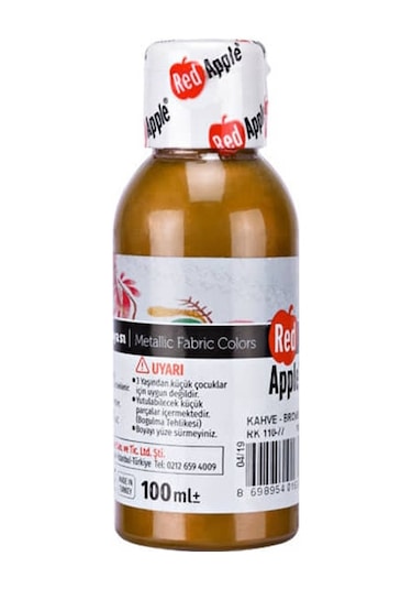 Red Apple Metalik Kumaş Boyası 100 Ml Kahverengi