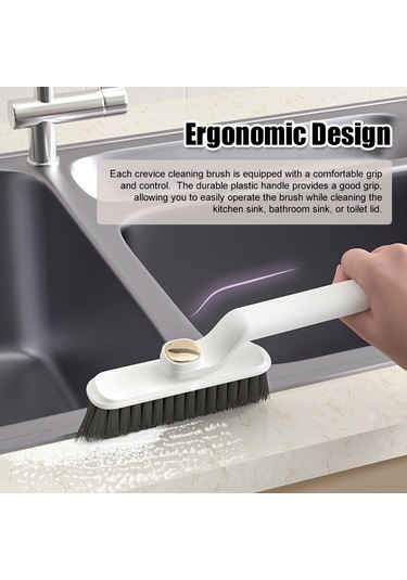 Ranyeek Mor 360 Derece Döner Kafa Fırça - Ergonomik Tutuşlu Köşe Temizleyici, Sıfır Örtüşmeksizin Banyo Ve Mutfak Temizliği Aracı