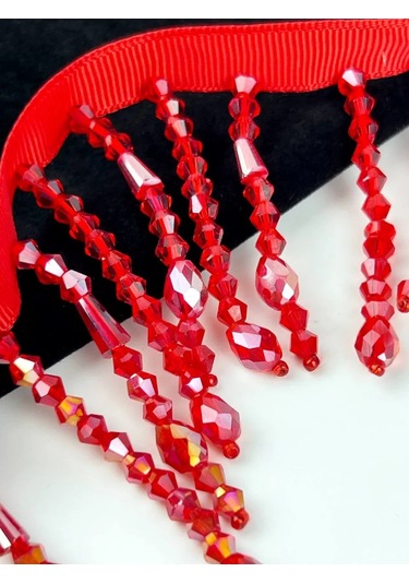 Slubov'u Boncuklu Püskül Bitişik, Dekoratif 50cm, Genişlik 5,5cm 406767254