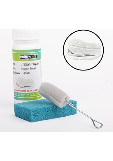 Point Care Beyaz Spor Ayakkabı Taban Boyası 125 G + Sünger
