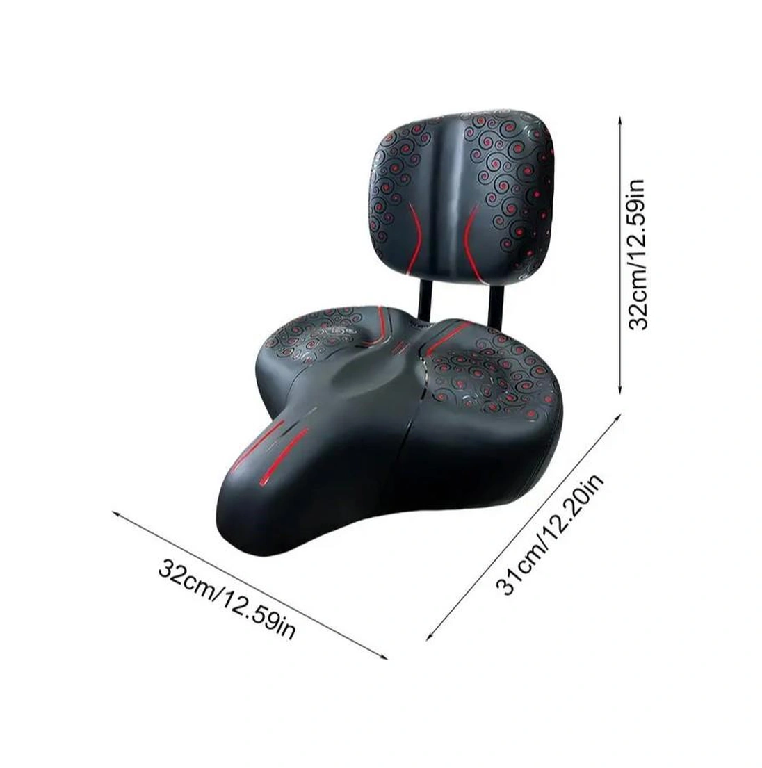 Sırt Destekli Bisiklet Sele Koltuğu Sırt Desteği İle Bisiklet Elektrikli Bisiklet Selesi Kırmızı Siyah