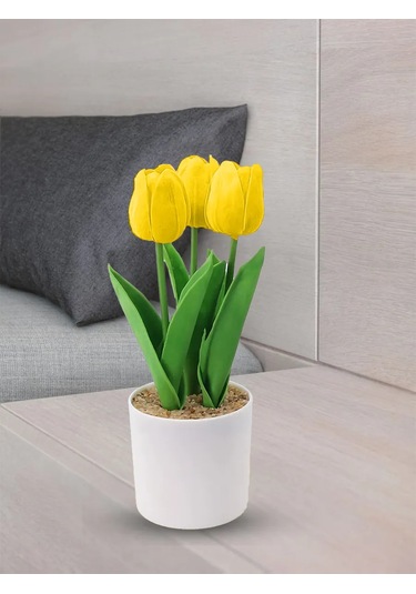 4fun Türkçe: Yapısal Silikon Laleler, Saksı İle Ev İçin 323825968 Gri