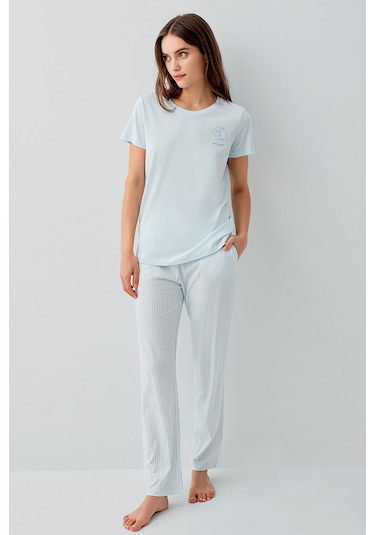Pierre Cardin Kadın Mavi Pijama Takım Pc9201-s-v2 Mavi