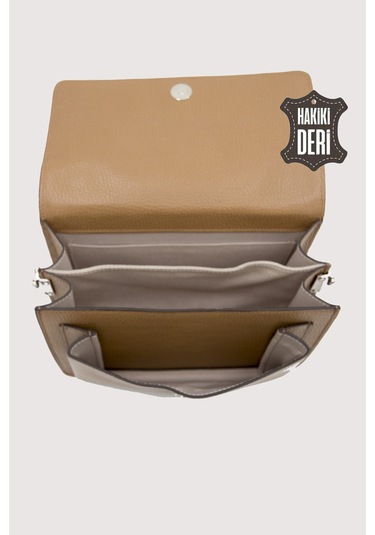 Hakiki Deri Kadın El Çantası Camel Smr9022 Camel