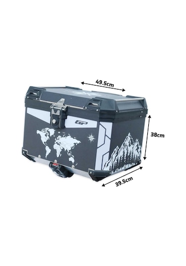 GP Kompozit DSN04 Universal 57 lt Desenli Alüminyum Motosiklet Çantası