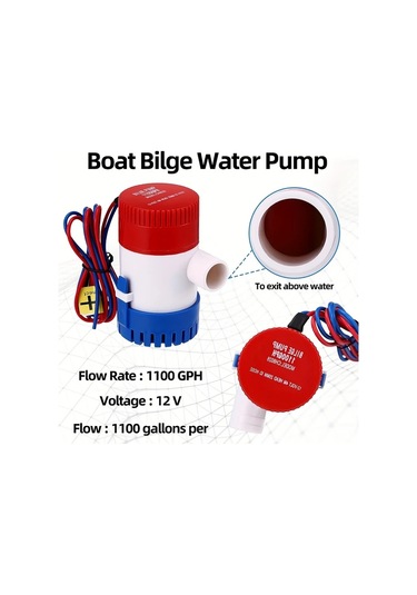Boatshop1 1 Bilgisayar Yüksek Performanslı 1100gph 12v Dc Dalgıç Sintine Pompası Abs Malzeme Tekne Yat Karavan İçin