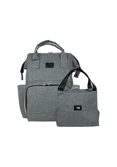 Stylo Star Anne Bebek Bakım Sırt Çantası + Termos Çanta Gri