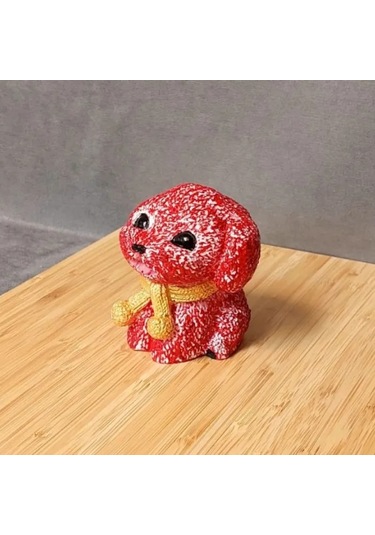 Uretti - Ayşe 7362 - 2767 El Yapımı Kırmızı Köpek Biblo 1 Adet