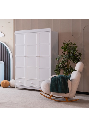 Gardırop, Berlin 3 Kapaklı Çekmeceli Dolap - Beyaz