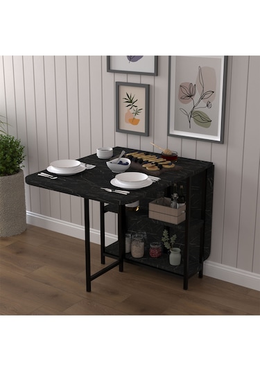 Metal Ayaklı Katlanır Mutfak Masası Km-31 Royal Mermer Royal Mermer