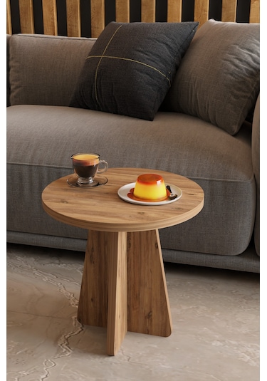 Alpa Ev Mobilya 3 Lü Mantar Zigon Sehpa Seti Modern Yuvarlak Tasarım, Dekoratif İskandinav Stil Antrasit Atlantikçam