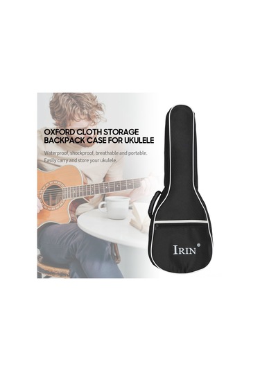 Ruicoo Siyah 26 İnç Oxford Kumaş + Pamuk İçli Ukulele Çantası, Çift Katlı Su Geçirmez Gitar Kılıfı
