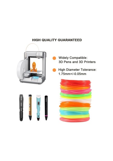 Pla Plastik 3d Kalem 3d Yazıcı Filament Baskı Malzemeleri Aksesuarları 3D Boyama Araçları 5M x 20 Renk 100 M