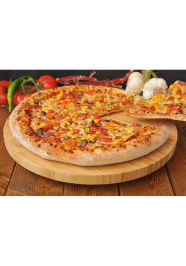 Bambum Fiesta Dönen Servis Tabağı Küçük 35cm Krem