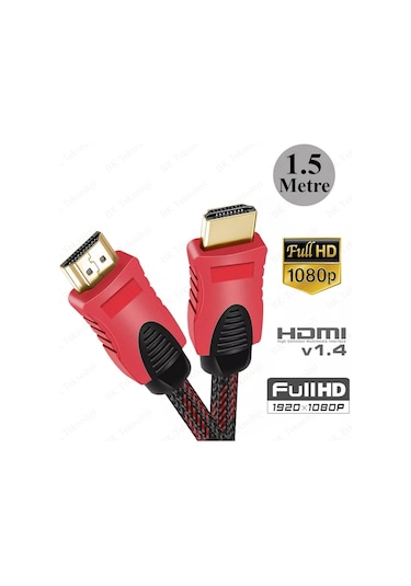 Yüksek Hızlı Full HD 3D Örgülü HDMI Kablo - 1.5 Metre