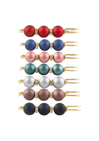 Suntek Şık Yuvarlak Boncuklar Çengelli İğne Kırmızı