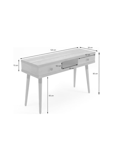 Mobenta Modest Entry Masif Ahşap Dresuar, 2 Çekmece & 1 Bölme - 120 Cm, Cv Ceviz