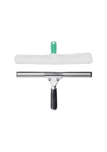 Metal Çekçek Mikrofiber Peluş Cam Silme Aparatı 35 CM 1 Adet Beyaz