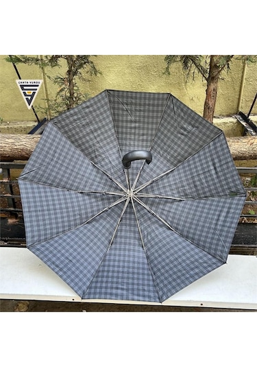 Snotline April A-228g Elite G6 Otomatik 10 Telli Şemsiye Ekose Gri