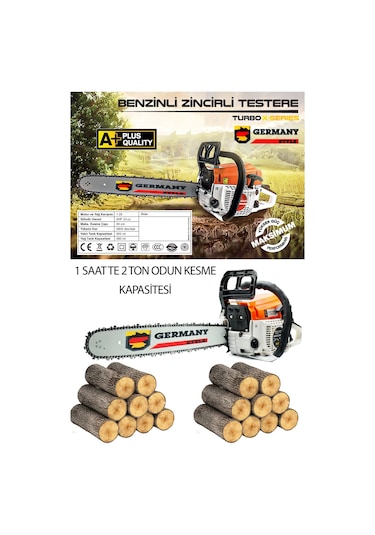 Germany Style MS-3610 Benzinli Testere 15HPX Hp Ağaç Odun Dal Kesme Makinesi