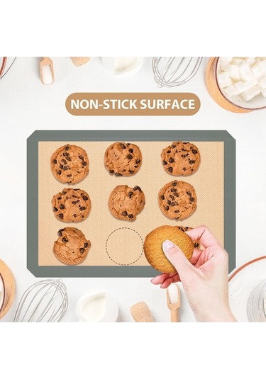 Ulzyvf Yapışmaz Ve Tepsileri Tekrar Silikon Set Pişirme Pişirme Pişirme Pasta Matı, Malzemeleri Kurabiye, Kullanılabilir İçin, İçin Güvenli Gıda Fırın Ekmek Beyaz 3'lü Zd Beyaz