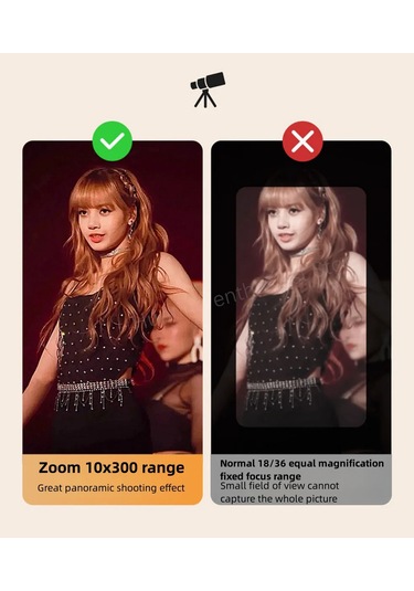 10-300x40 Zoom Teleskop Konser Ve Spor İçin Uygun