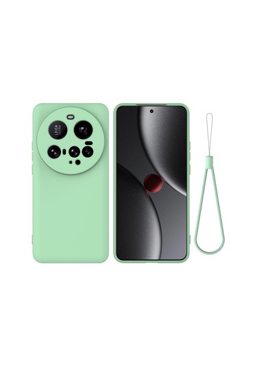 Xiaomi 15 Ultra Düz Renkli Sıvı Silikon Damlamaz Tam Kapsama Telefon Kılıfı Yeşil