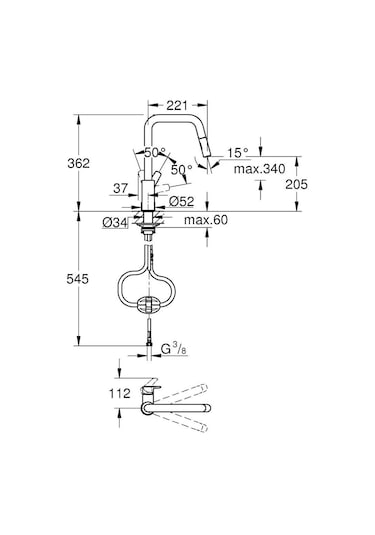 Grohe Eurosmart 2 Akışlı Eviye Bataryası - 30619000 Gümüş