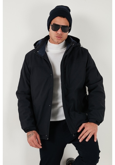 Buratti Regular Fit Çıkarılabilir Kapüşonlu Astarlı Erkek Mont 497Hector Lacivert