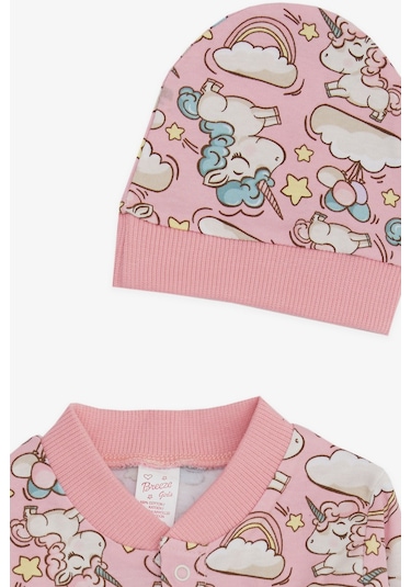 Breeze Kız Bebek Patikli Tulum Unicorn Desenli Gökyüzü Temalı 0-3 Ay-6 Ay, Pembe Breeze Kız Bebek Patikli Tulum Unicorn Desenli Gökyüzü Temalı 0-3 Ay-6 Ay, Pembe