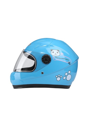 Çocuk Kask Çocuk Kask Elektrikli Araba Kask Sonbahar Ve Kış Erkek Ve Kadın Kask-mavi Blue